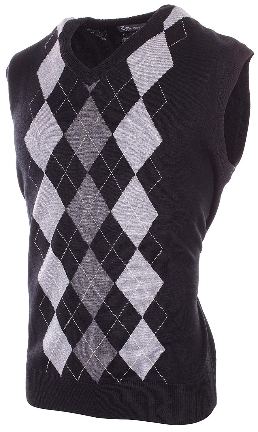 Enimay Mens Argyle/Plain VNeck Golf Sweater Vest (Many Colors