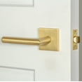 thumbnail image 4 of Viaggio Qadmod_Prv_238_Lh Quadrato Left Handed Solid Brass Privacy Door Lever Set - Brass, 4 of 7