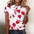 thumbnail image 2 of Short Sleeve Tops for Women Casual Neck Shirts Blouses Summer Womens Tshirts Red M, 2 of 4