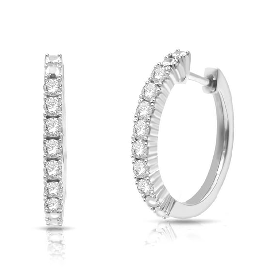 Natalia Drake 1/4 Cttw Diamond Hoop Earrings for Women in 925 Sterling Silver Color I-J/Clarity I3