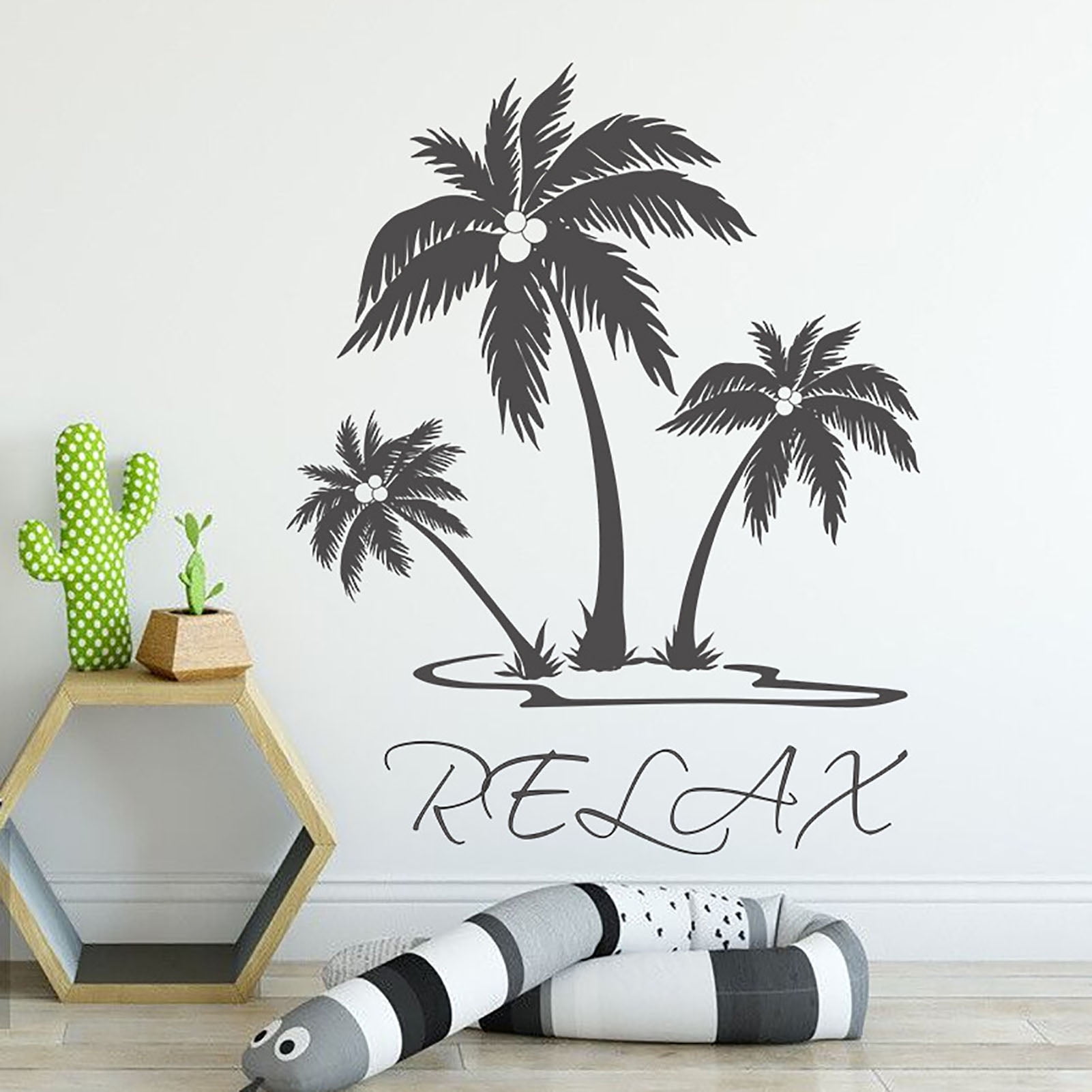SPRING PARK Tropical Tree Wall Decals Tropical Tree Wall Stickers