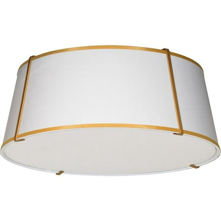 

Dainolite TRA-224FH-GLD-WH 4 Light Incandescent Flush Mount Gold & White