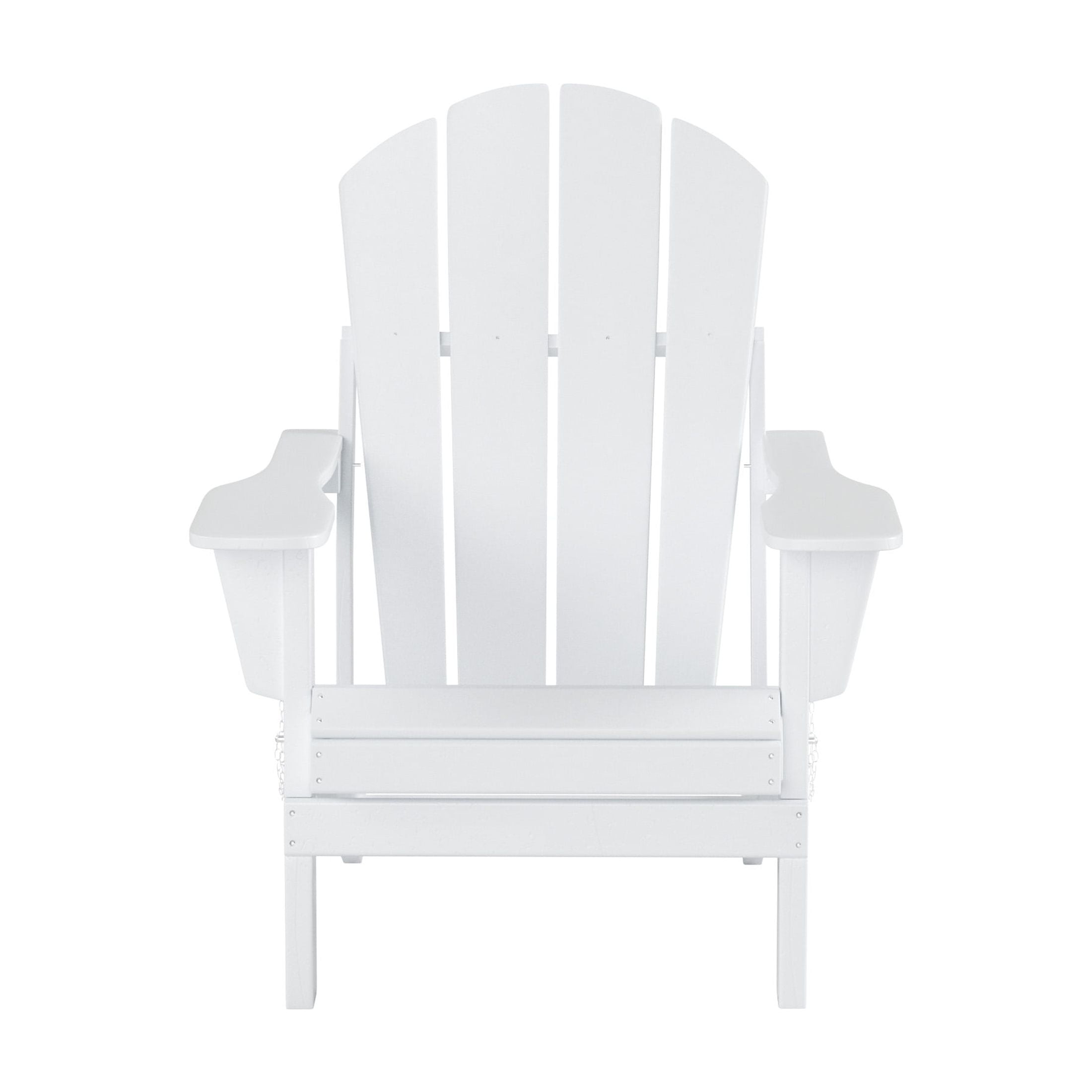 Westin Outdoor Patio Folding Adirondack Chair HDPE Plastic, White
