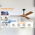 thumbnail image 5 of 52" Ceiling Fan, Modern Reversible DC Motor with 3 Blades Remote Control Ceiling Fans, 5 of 8