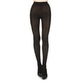 thumbnail image 3 of MeMoi Women's Ultra-Soft Basic Bamboo Blend Ribbed Tights - Womens - Female, Small/Medium, Black, 3 of 5