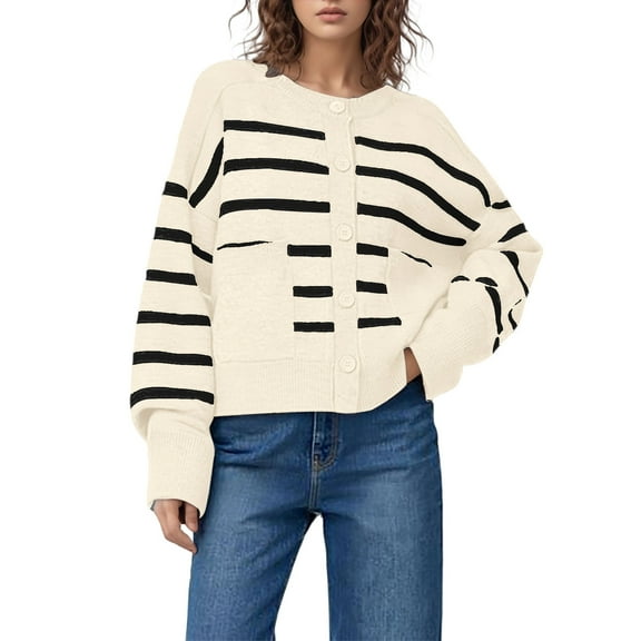 Cardigan Sweaters for Women 100% Cotton Button-Down Oversized Knit Outerwear Fall Tops for Women 2025