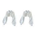 thumbnail image 4 of kurtrusly Faux Col Demi-Blouse Chemise Robe Mode Col Détachable Filles Blanc TG TG 2Set, 4 of 6