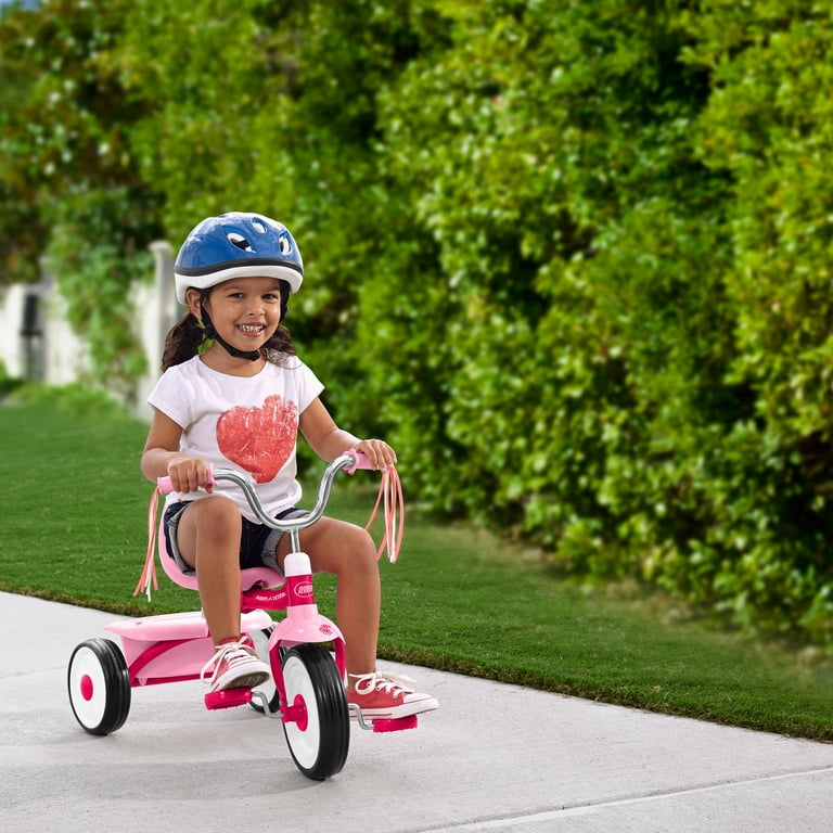 Radio Flyer, Ready to Ride Folding Trike, Fully Assembled, Pink, Beginner  Tricycle for Kids, Girls 