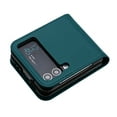 thumbnail image 3 of Case for Samsung Galaxy Z Flip 4, PU Leather Flip Protective Phone Case Emboss Flower Book Case for Samsung Galaxy Z Flip 4 - Darkgreen, 3 of 4