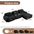 thumbnail image 4 of Aukfa 117" Modular Sectional Sofa Overstuffed Boneless Couch, 3Pillows, No Assembly, Corduroy, Black, 4 of 9