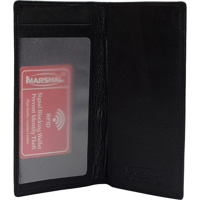 Marshal Cowhide Leather Basic Checkbook Cover RFID Blocking for Men