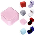 thumbnail image 4 of Jewelry Earring Ring Display Solid Color Square ring box Flannelette Storage Organizer Gift Boxes Square Case, 4 of 7