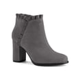 thumbnail image 1 of Unique Bargains Women's Ruffle Block Heel Ankle Boots Grey (Size 9.5), 1 of 8