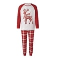 thumbnail image 2 of Christmas Family Matching Pajamas Sets Reindeer Print Top Plaid Pants Holiday Sleepwear Sets, 2 of 9