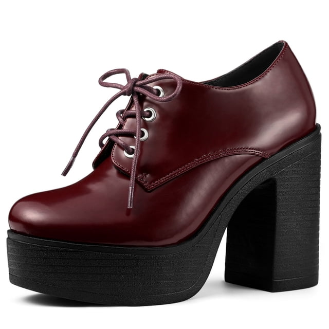 Unique Bargains Women's Platform High Block Heel Ankle Boots