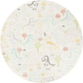 thumbnail image 2 of Unique Loom Whimsy Kids Collection Area Rug - Dino (7' 10" Round Ivory/Gray), 2 of 9