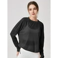 thumbnail image 3 of Womens Sheer Long Sleeve Mesh Top Crewneck Long Sleeve Loose See Through Workout Shirt Blouse, 3 of 7