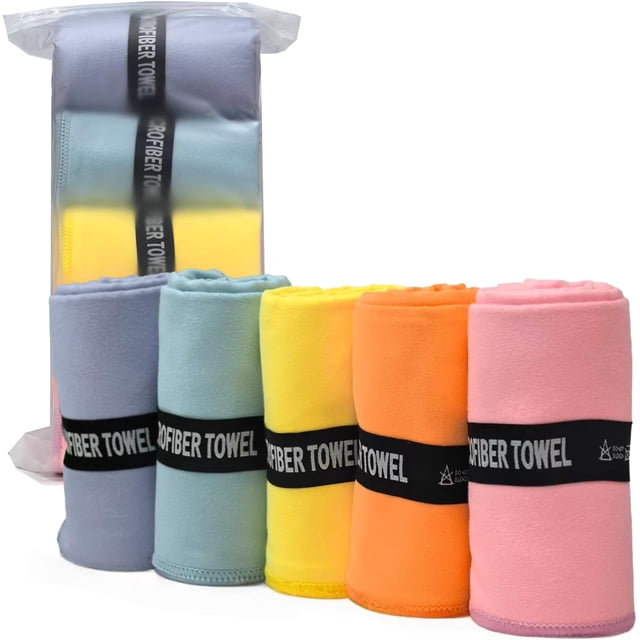 Toallas de Microfibra para Entrenamiento - Secado Rápido, Alta Absorción, Sin Olores, para Hombres y Mujeres - Toalla Deportiva para Sudor de Gimnasio, Hot Yoga, Tenis, Correr, Set de 5 Tonos Pastel