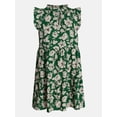 thumbnail image 6 of Time and Tru Women's and Women's Plus Cotton Mini Dress with Flutter Sleeves, Sizes XS-4X, 6 of 6