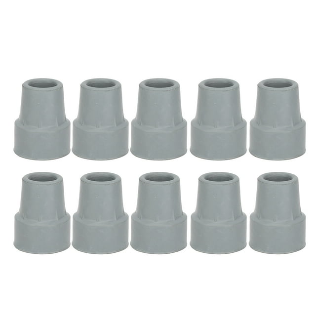 10pcs Rubber Crutch Tip Set Professional Portable Gray Walking Cane Tip Accessory for Elderly 0.7 Inch