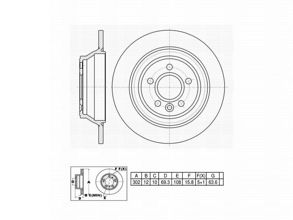 Winstop Brake Rotor, Rear WS239352, Volvo S80 2009-2007