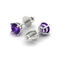 thumbnail image 2 of Clara Pucci 0.2Ct Natural Amethyst Round Cut VVS1 Screw Back Stud 14k Solid hypoallergenic Gold Designer Earrings For February, 2 of 7