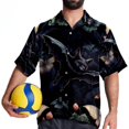 thumbnail image 4 of Bats Men's Casual Printed Button Down Short Sleeve Spread Collar Beach Shirts for Summer, Unisex, 4 of 6
