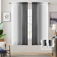 thumbnail image 2 of Cortinas Transparentes De Lino Sintético Degradado Negro Para Dormitorio, Sala De Estar, Bolsillo Para Barra, 2 Tonos, Reversibles, Gasa Degradada, Semiventana, Privacidad Y Filtrado De Luz, Juego De, 2 of 5