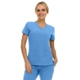 thumbnail image 4 of Saint Scrubs Women’s 9-Pocket Medical Scrub Set – V-Neck Stretch Top & 7-Pocket Jogger Pants, Lightweight, Easy Care Uniforms for Nurses & Healthcare, Ceil, Large, 4 of 4