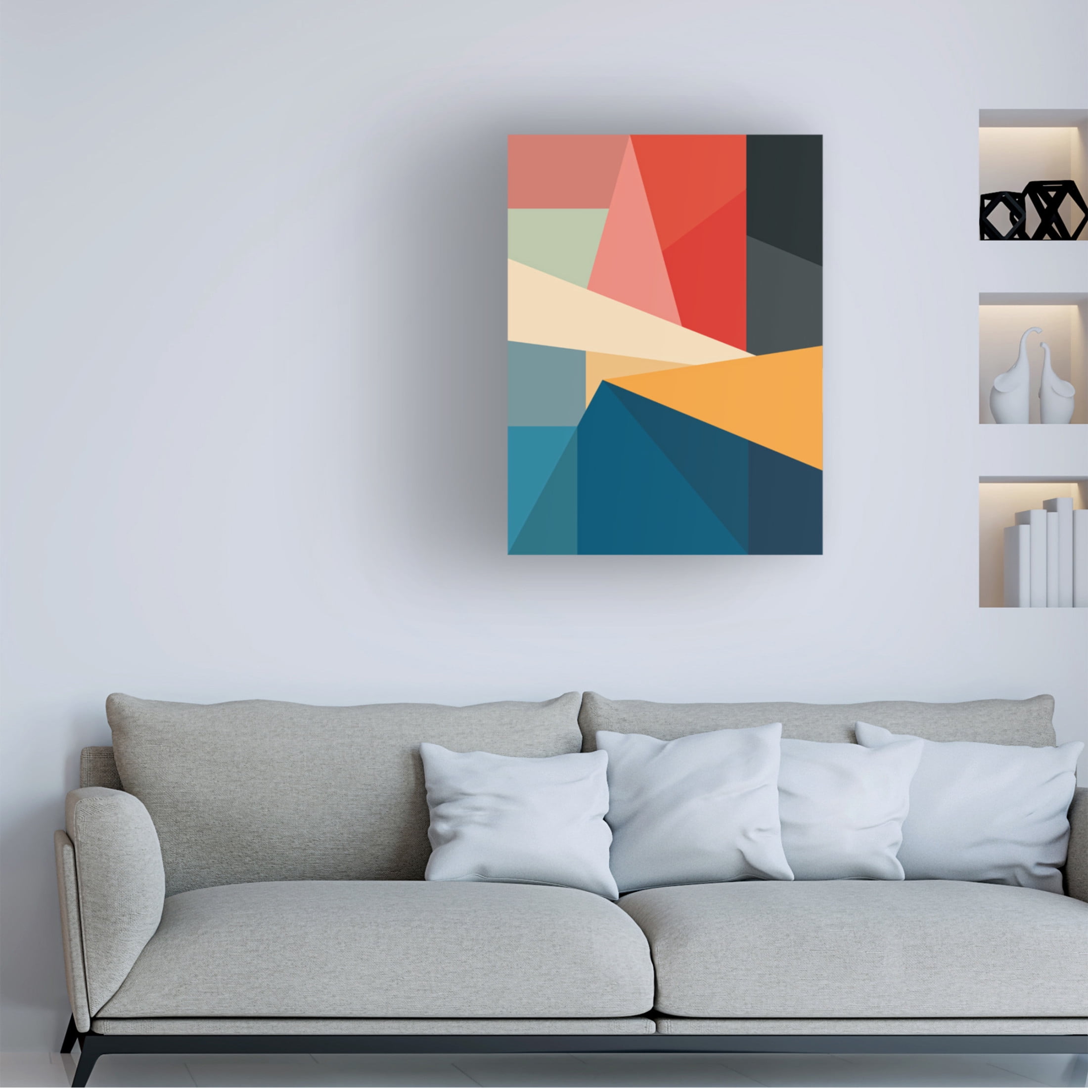Canvas Wall Art - Tom Quartermaine 'Bold Colorful Geometric Prints 2' Wall Art for Living Room, Bedroom, or Office Décor by Trademark Fine Art - 35 x 47 Inches
