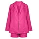 thumbnail image 1 of Conjunto de tres piezas con cinturón y pantalones cortos informales con cuello vuelto y manga larga de Color liso a la moda para mujer Wmkox8yi  bvn4084, 1 of 7