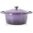 thumbnail image 5 of MegaChef 5 Quarts Round Enameled Cast Iron Casserole with Lid in Gradient Purple, 5 of 7