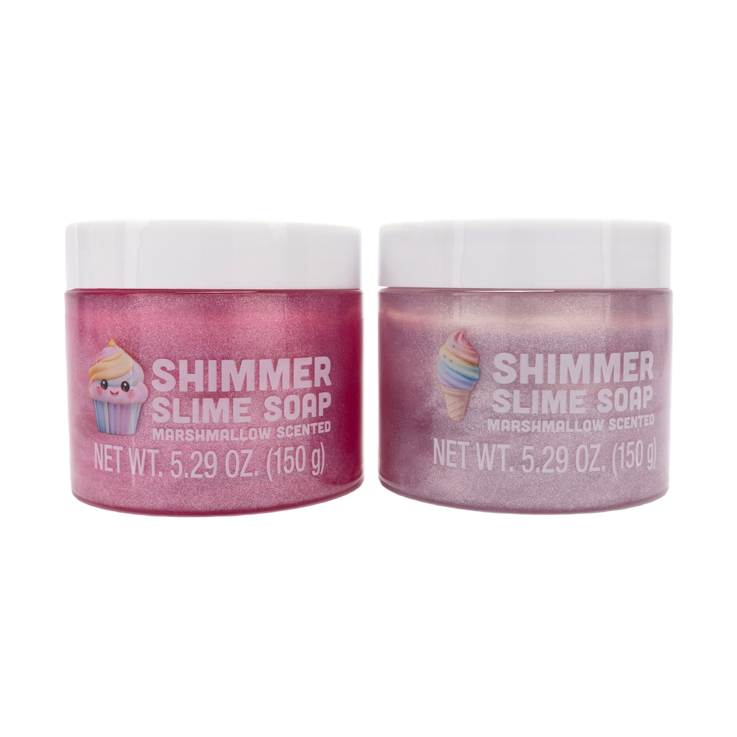 Taste Beauty Kawaii Sweets Bath Time Slime Soap with Mix-Ins Set, Marshmallow Scent, 4 Pieces
