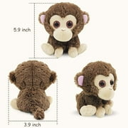 Weigedu Small Plush Monkey Stuffed Animals, 5.9 Inches, Brown