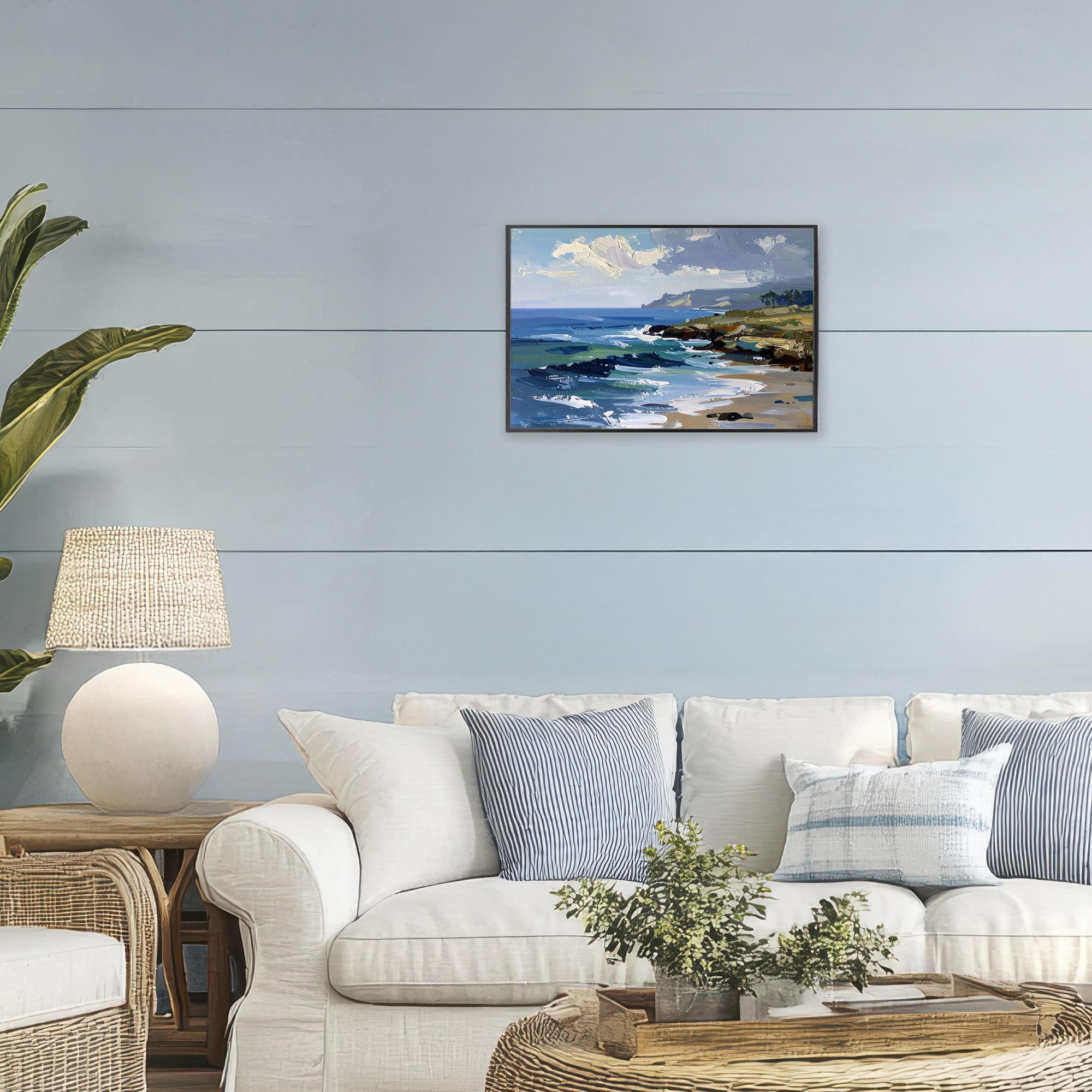 Stupell Industries Sky To Sea Impression Black Framed Giclee Art, design by Alonza Saunders