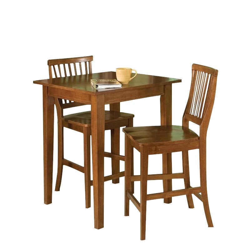 Arts and Crafts Black 3-Piece Pub Table and Chairs/Stool Set  by Home Styles 
