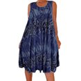 thumbnail image 4 of Vestido Estampado chaleco camiseta corto Sin mangas Jumpingount Mujer Azul oscuro S, 4 of 6