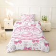 thumbnail image 2 of spefrowx Cute Pearl Shell Twin Duvet Cover for Kids, Pink Princess Bow Coral Twin Bedding, Pink Reversible, 2 Pieces, 1 Duvet Cover and 1 Pillowcase, 2 of 6