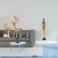 thumbnail image 2 of Escultura coleccionable de reno europeo y figura de mujer tribal africana. Ideal para decoración del hogar, dormitorio, mesa o mueble de TV., 2 of 8