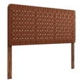 thumbnail image 1 of Pemberley Row Vegan Leather Walnut Brown Queen Headboard Rectangular Basketweave Assembly Required, 1 of 8