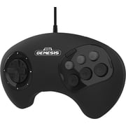 Retro-Bit Official Sega Genesis BIG6 Style USB Arcade Controller 6-Button Pad for Sega Genesis Mini, Switch, PC, Mac, Steam, RetroPie, Raspberry Pi - USB Port - Black