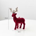 thumbnail image 3 of 1pc Red Velvet Reindeer Ornament with Glitter Antlers & Hanging Loop, Festive Christmas Tree Decoration, Holiday Figurine for Home, Mantel, Tabletop Decor, 3 of 3