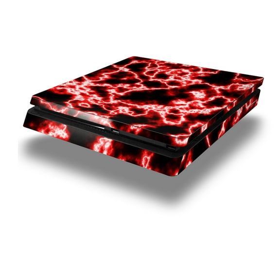 Vinyl Decal Skin Wrap compatible with Sony PlayStation 4 Slim Console Electrify Red (PS4 NOT INCLUDED)