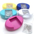 thumbnail image 4 of Alfiletero magnético con cajón – Turquesa – Potente soporte magnético para alfileres de costura – 50 alfileres con cabeza de cristal incluidos – Cesta elegante para alfileres, clips y tornillos, 4 of 4