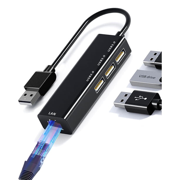 Adaptador Ethernet USB A 3.0 YRTRGJ con Hub 5 Gbps Thunderbolt 3 y Puerto LAN 10/100Mbps para PC, Ma