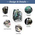 thumbnail image 5 of PVC Transparent Backpacks Clear Backpack for Travel and Outings Black Cat and Irises, 5 of 7