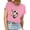 Pink, variant on Cavosen Happy Easter Women Summer Tops Short Sleeve Bunny Print Pullover Blouse Round Neck Festival Shirts Vacation Holiday Tee Shirts Loose Dressy Fashion T Shirts Black L