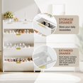 thumbnail image 4 of QinaQin Slim Three-Compartment Shoe Cabinet with a 31.5-Inch Recessed Design, Adjustable Shelves, and Freestanding Entryway Storage Unit, 4 of 9
