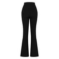 thumbnail image 4 of Summer Savings Clearance!LEBONYARD Womens Pants Plus Size Clerance $5,Waisted Abdominal Lifting Yoga Pants High Waisted Flared Pants Sports Fitness Casual Pants Black S, 4 of 4
