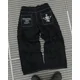 thumbnail image 2 of Pantalones vaqueros rasgados de cintura alta estilo retro hip hop para mujer, pantalones vaqueros holgados negros con bordado de calavera y pierna ancha, ropa de calle Harajuku para hombre, 2 of 4